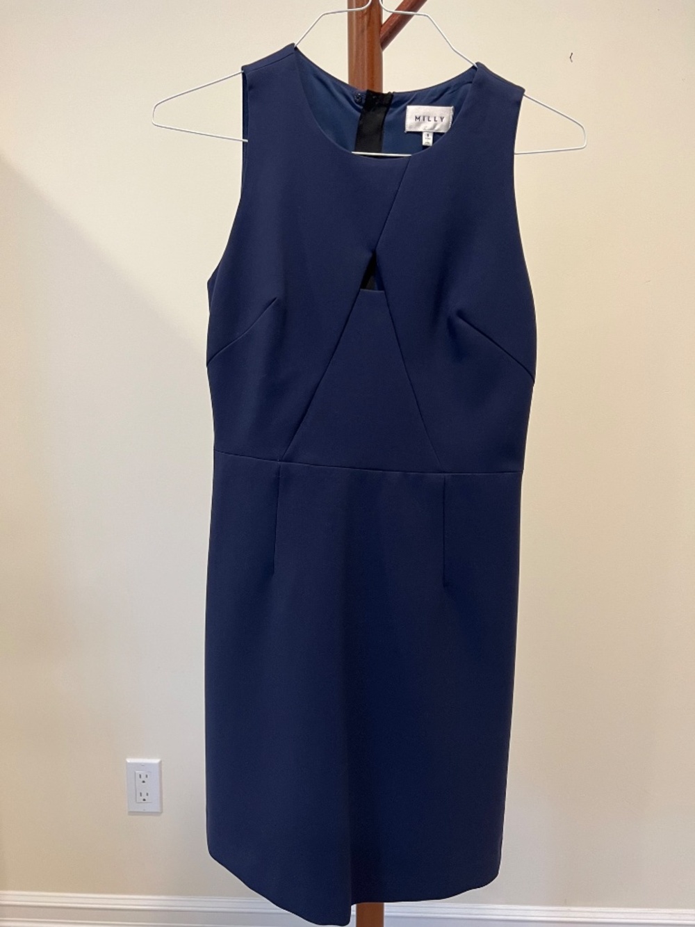 Milly Navy Sleeveless Cutout Tailored Mini Dress Size 8 - Picture 5 of 6